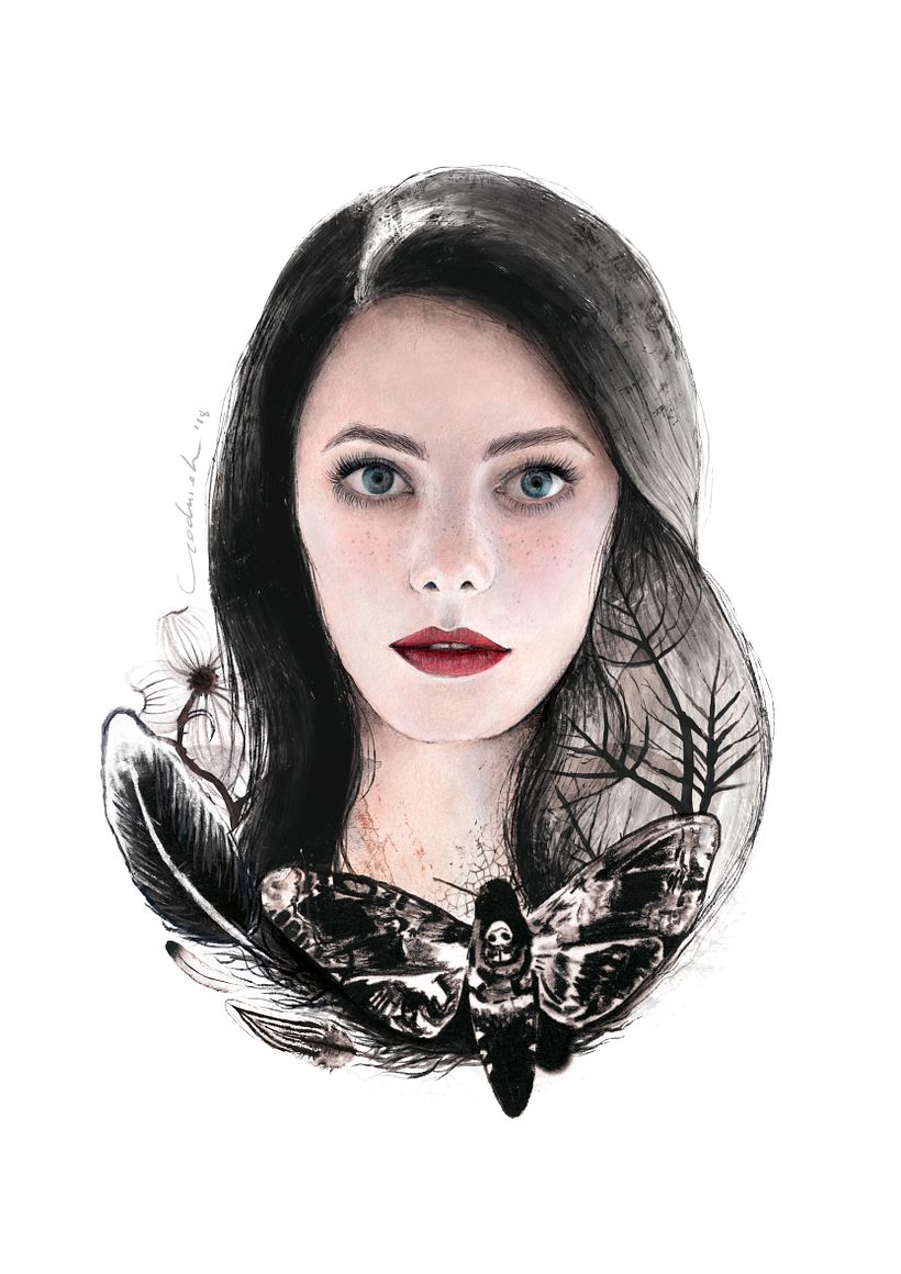 Mi Proyecto del curso: Retrato ilustrado en acuarela. Kaya Scodelario. 0