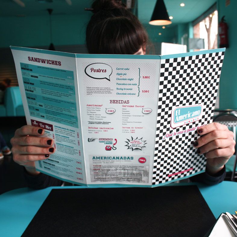 Cartas para restaurante El Americano 3
