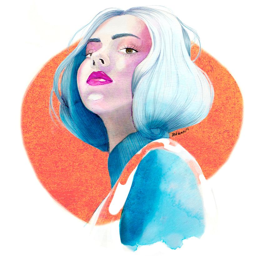 Mi Proyecto del curso: Retrato ilustrado con acuarela -1