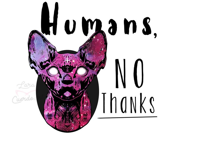 Print y mockup "Humans, no thanks" 0