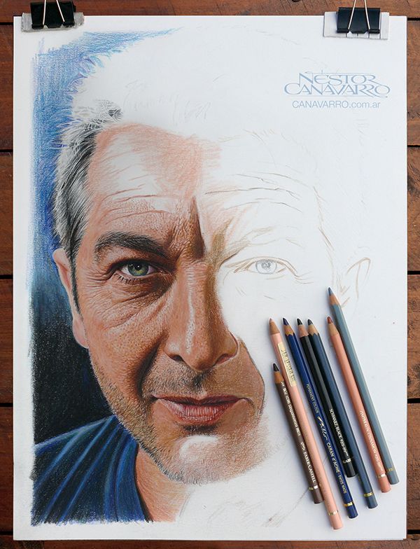 Ricardo Darín en Lápices de Colores  - Traditional illustration