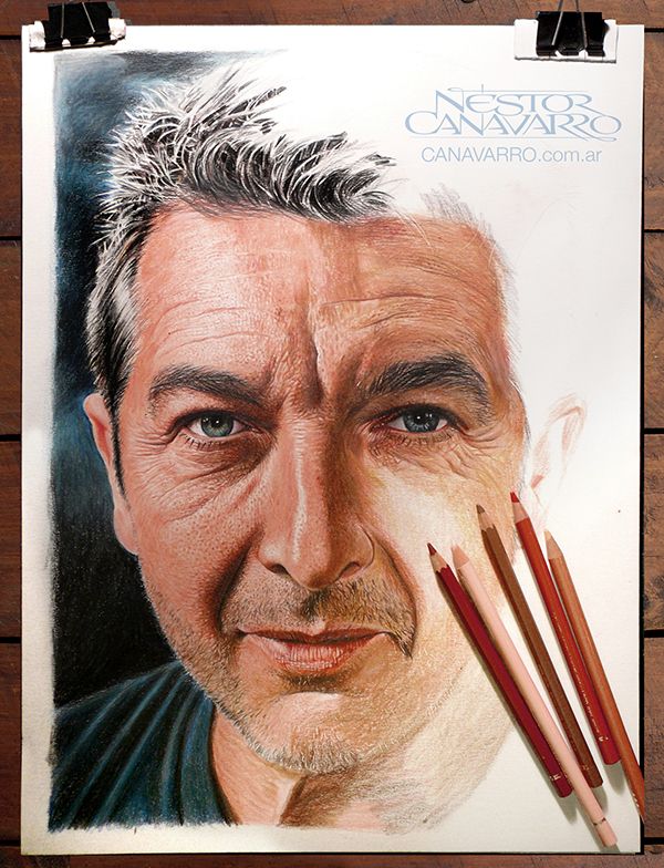 Ricardo Darín en Lápices de Colores  - Traditional illustration