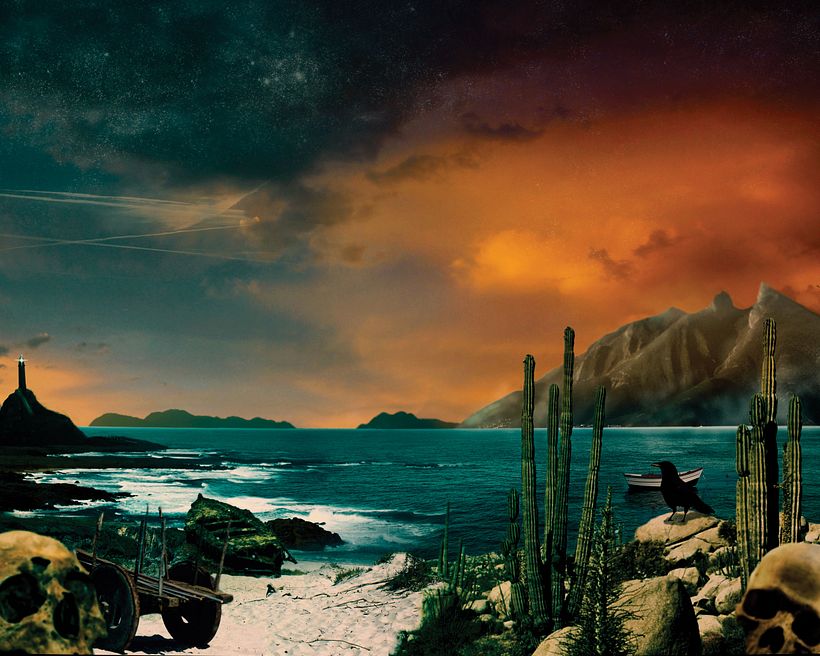 Duques de Monterrey Album Cover Matte painting. 2
