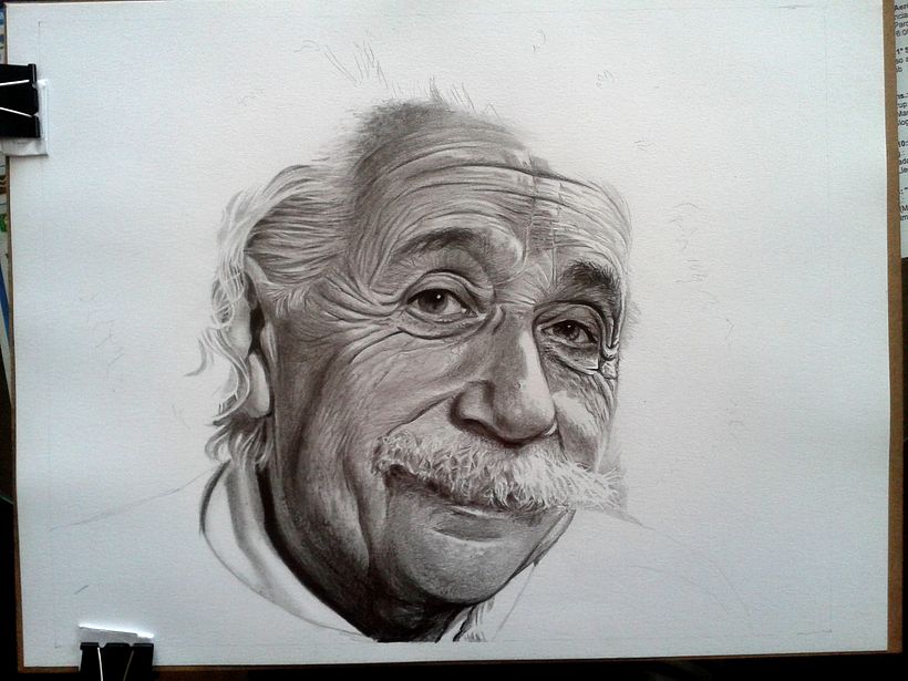 Albert Einstein en Lápices de Grafito 1