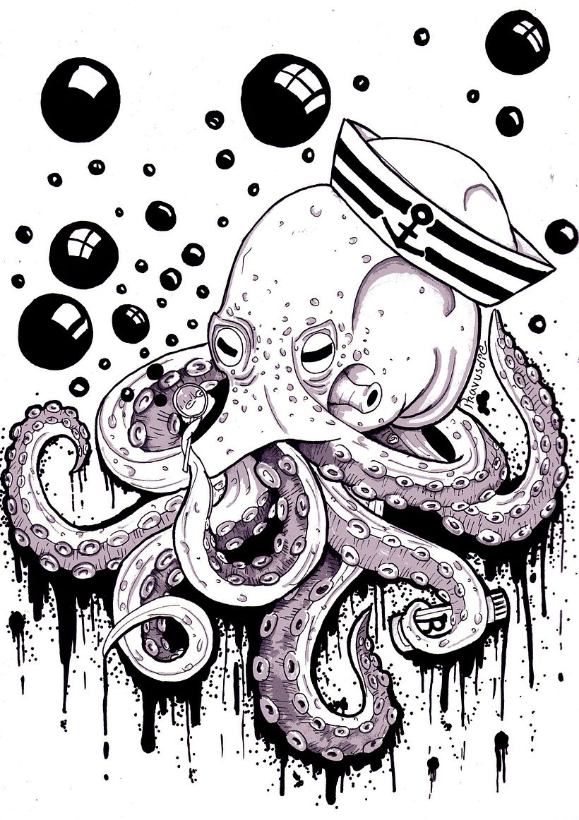 Bubble ink on the sea 0