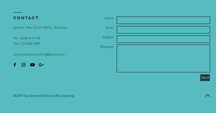 Connect and excel coaching website 3
