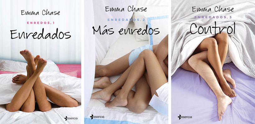 Diseño de portadas para la serie Enredados de Emma Chase, para la editorial Esencia del grupo Planeta.