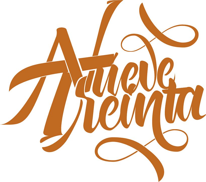 Logotipo tipografia para Nueve Treinta - Ilustración tradicional