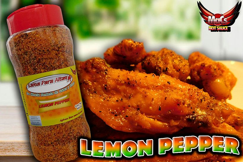 Diseño de etiqueta de producto, y cartel publicitario. SALSA PARA ALITAS "Macs Hot Sauce" Familia de sabor: POLVOS  1