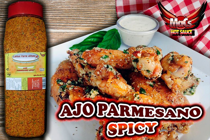 Diseño de etiqueta de producto, y cartel publicitario. SALSA PARA ALITAS "Macs Hot Sauce" Familia de sabor: POLVOS  2
