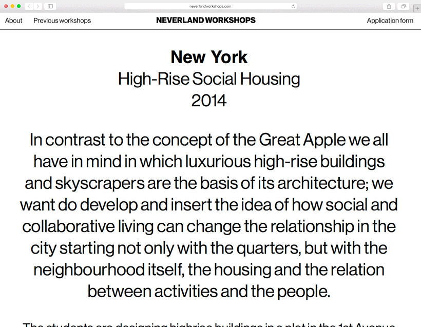 Neverland Workshops - Desain Web