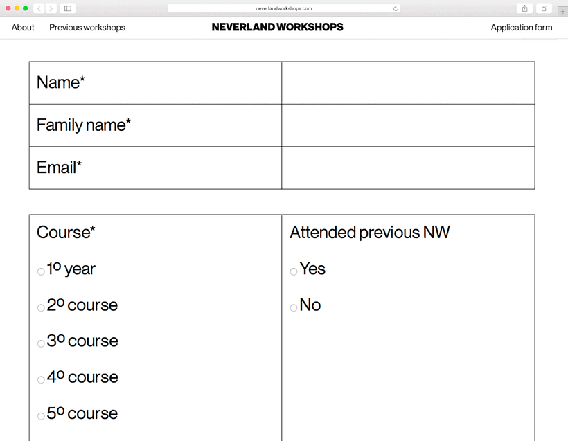 Neverland Workshops - Desain Web