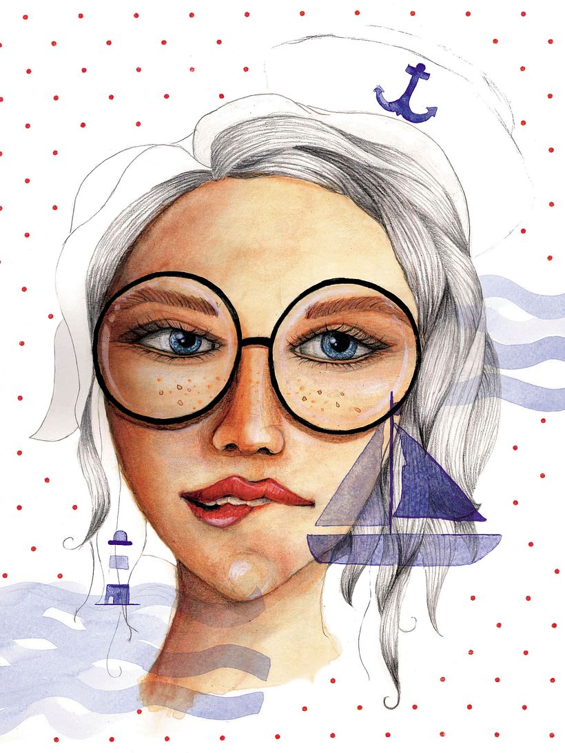Retrato ilustrado en acuarela 0