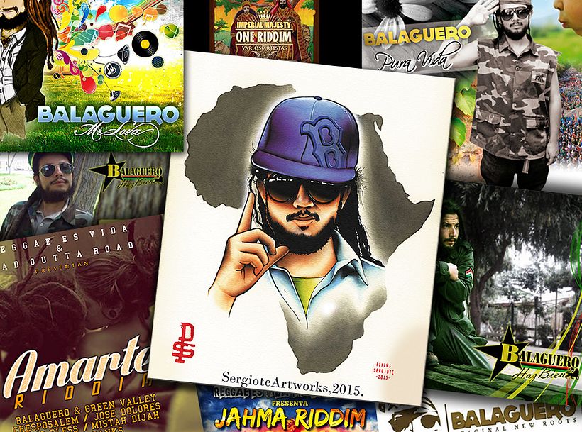 REGGAE PORTRAITS, Watercolours & Black Ink. -1