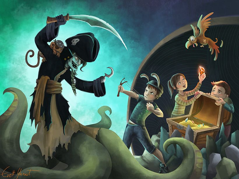 Kids on a pirate's cave -1