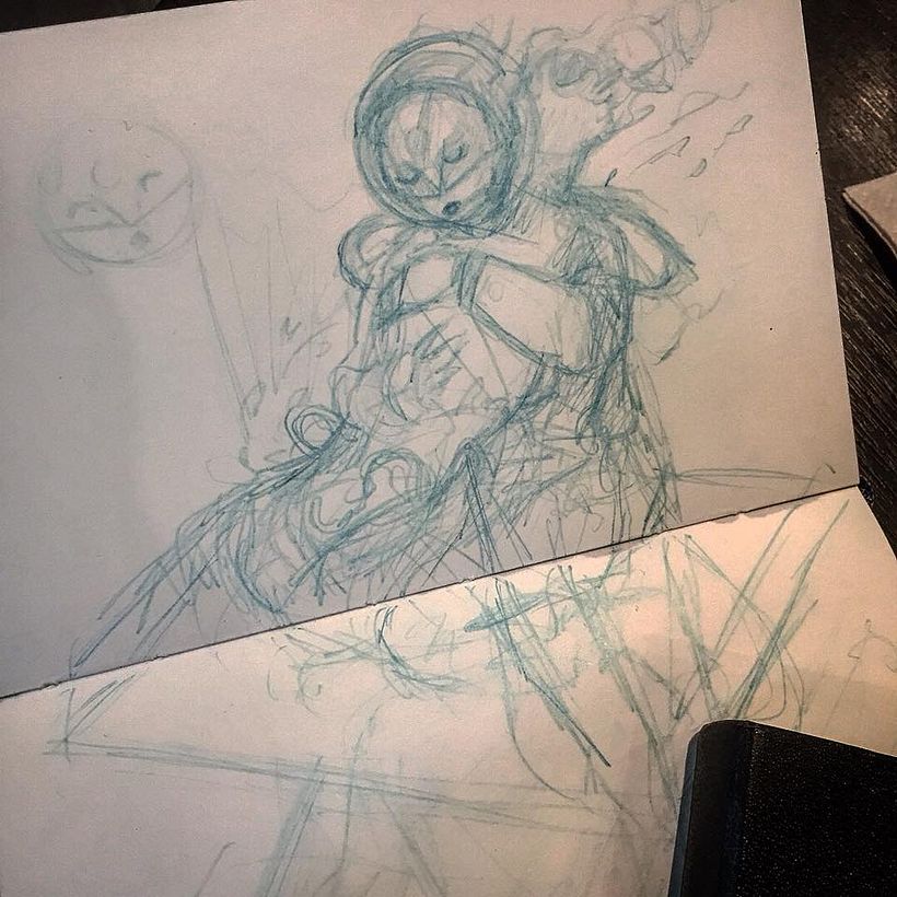 ENAMORADO DEL ETHER :: Ilustración a lápiz con color digital 2