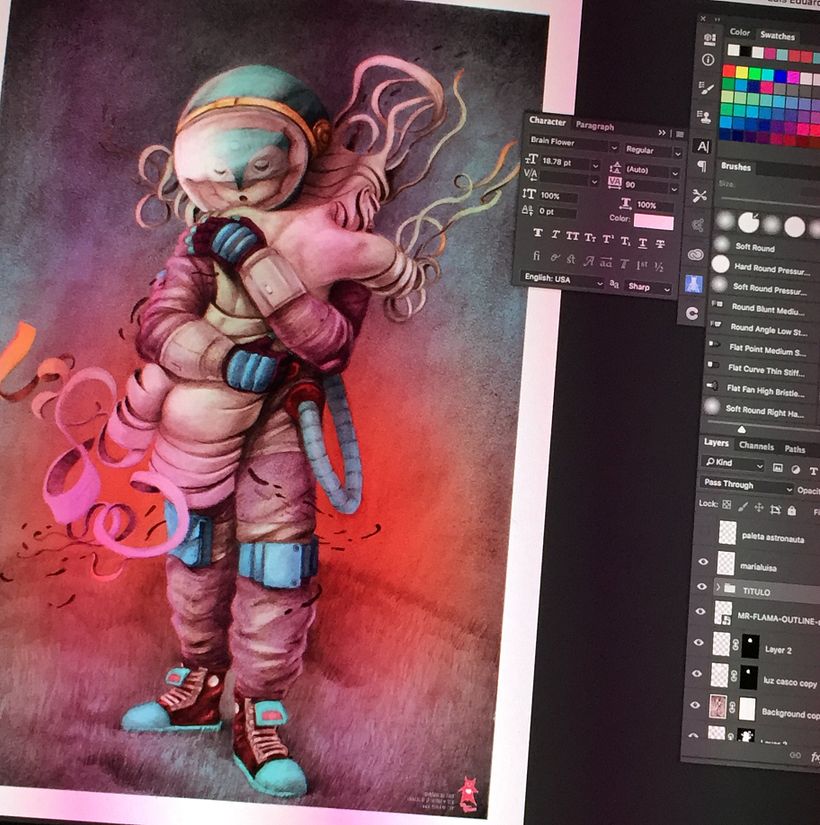 ENAMORADO DEL ETHER :: Ilustración a lápiz con color digital 13