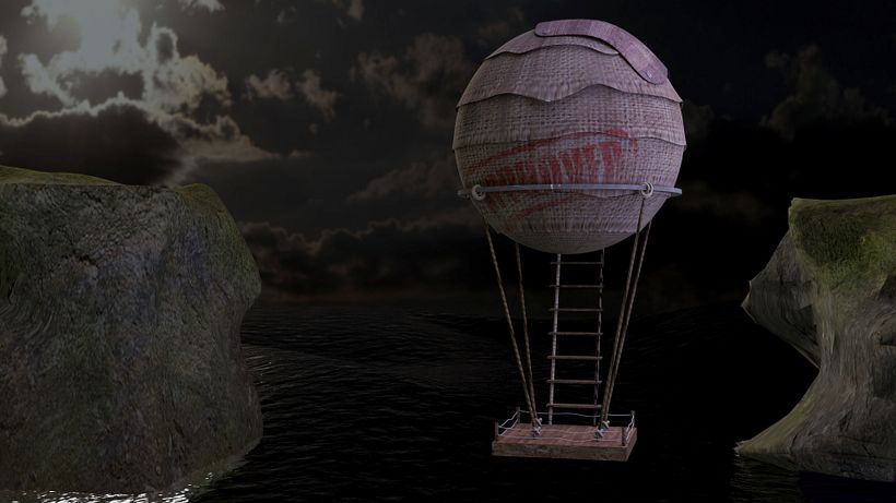 hot air balloon landscape -1