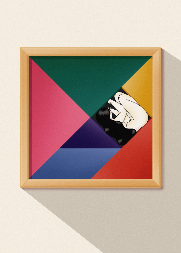 "Tangram" Ilustración extraída de la colección "Otros Mundos" ©Hugo Giner 2018. 0