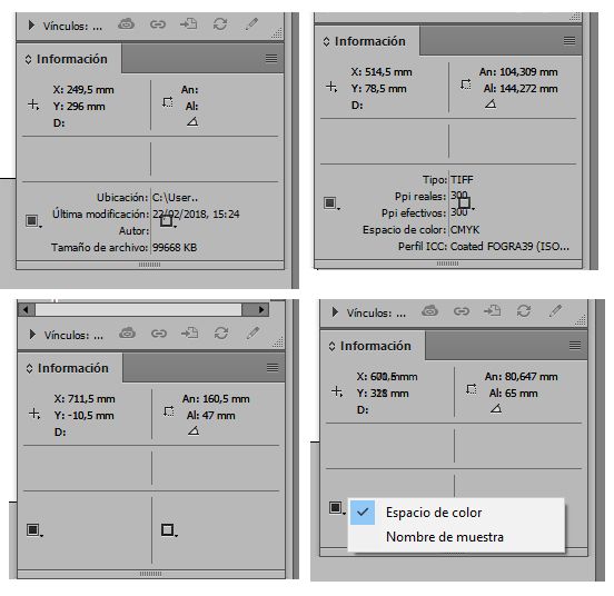 InDesign: anomalía en el panel Información 1
