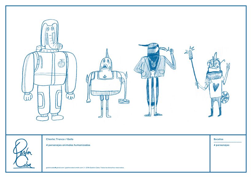 Diseño de Personajes - Pitch para comercial de Gallo 2