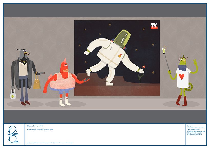 Diseño de Personajes - Pitch para comercial de Gallo 1