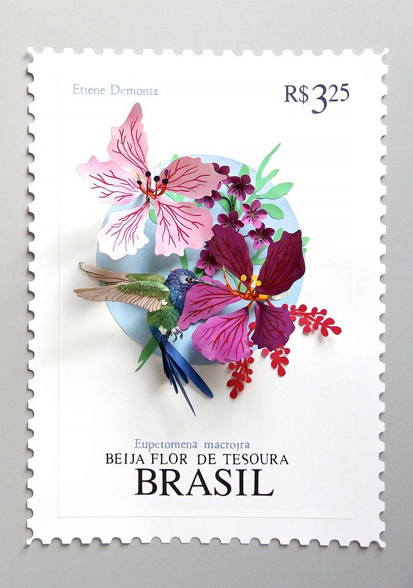 Sello postal de Brasil  - Ilustración tradicional