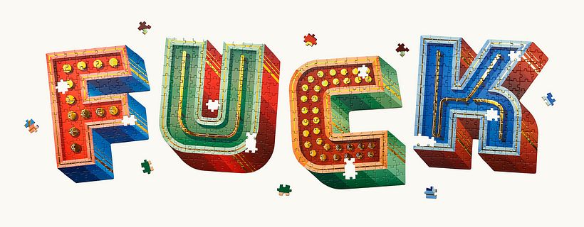 Puzles que son letterings de estilo retro 3