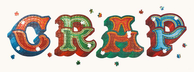 Puzles que son letterings de estilo retro 8