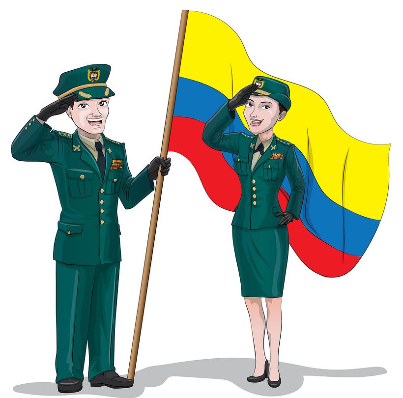 Fuerzas Armadas De Colombia - Tradycyjna ilustracja