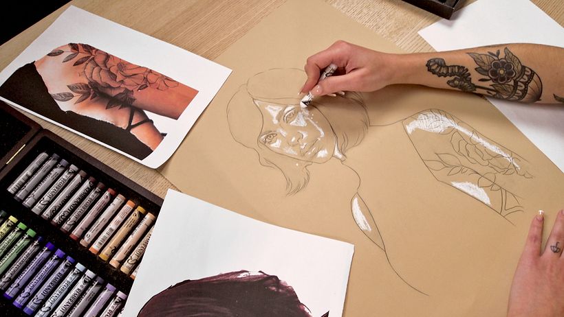 Proyecto del curso ilustración a pastel y lápices de colores 3