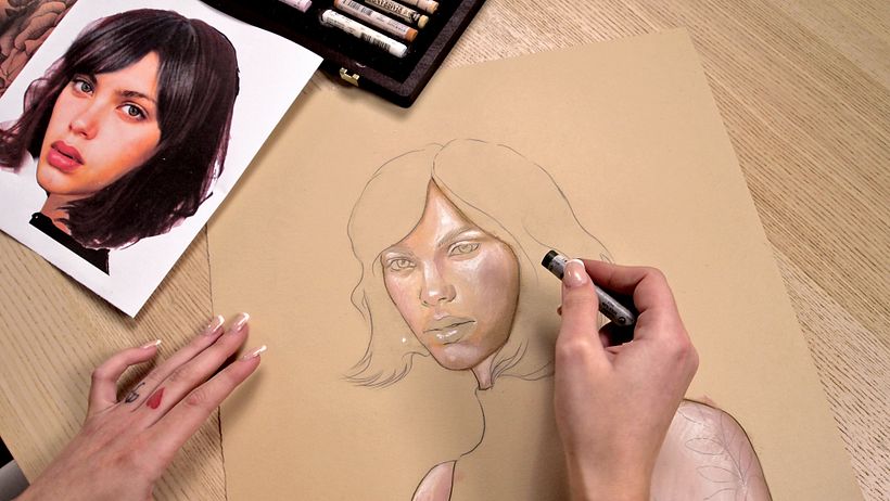 Proyecto del curso ilustración a pastel y lápices de colores 7