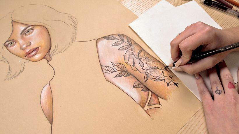 Proyecto del curso ilustración a pastel y lápices de colores 12