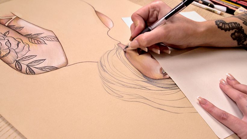 Proyecto del curso ilustración a pastel y lápices de colores 11