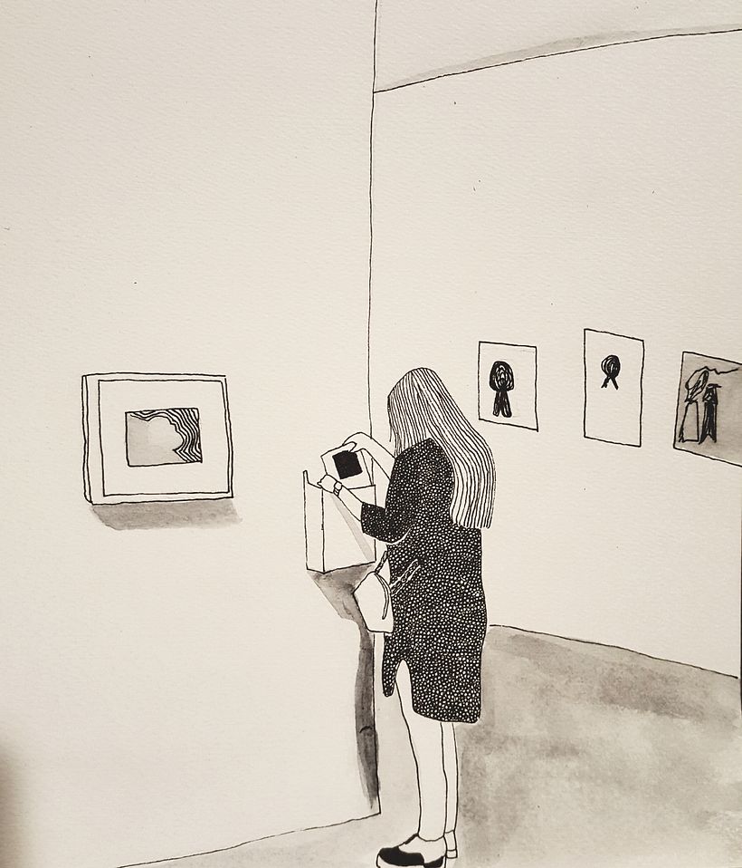 Vistando el Museo - Traditionele illustratie