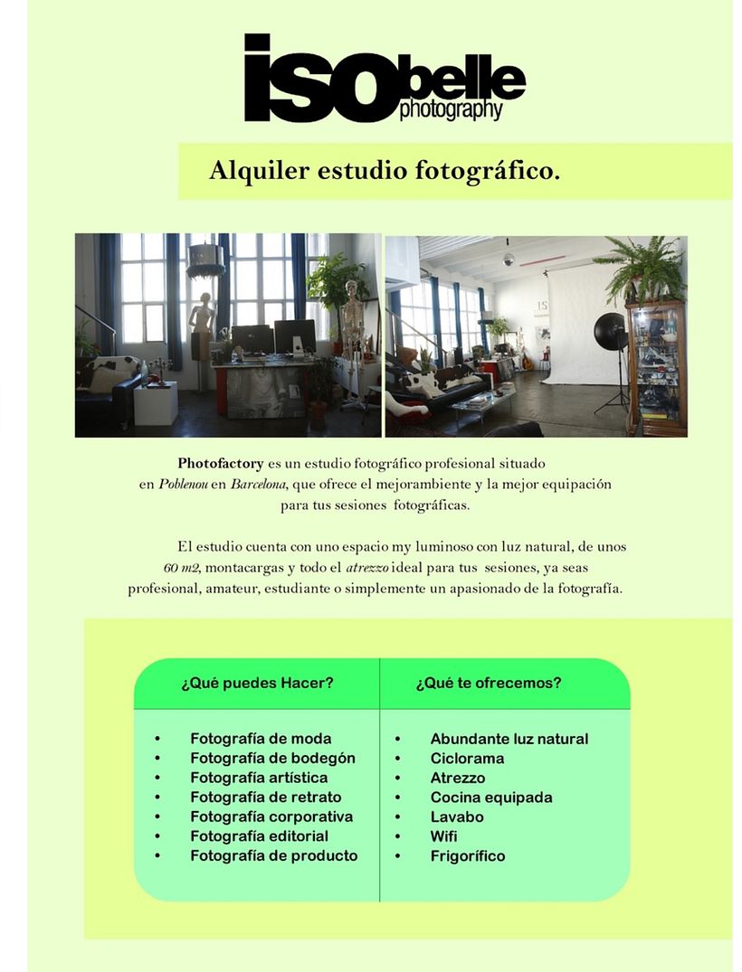 Alquiler estudio fotográfico 2