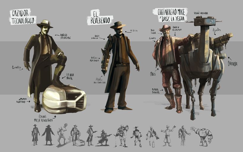 Chatarrero Mike y Dasy la yegua // Proyecto del curso: Diseño de personajes para concept art 2