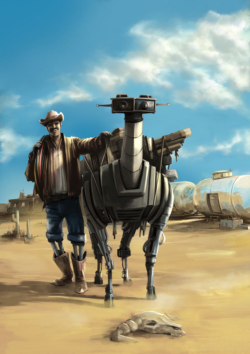 Chatarrero Mike y Dasy la yegua // Proyecto del curso: Diseño de personajes para concept art 0