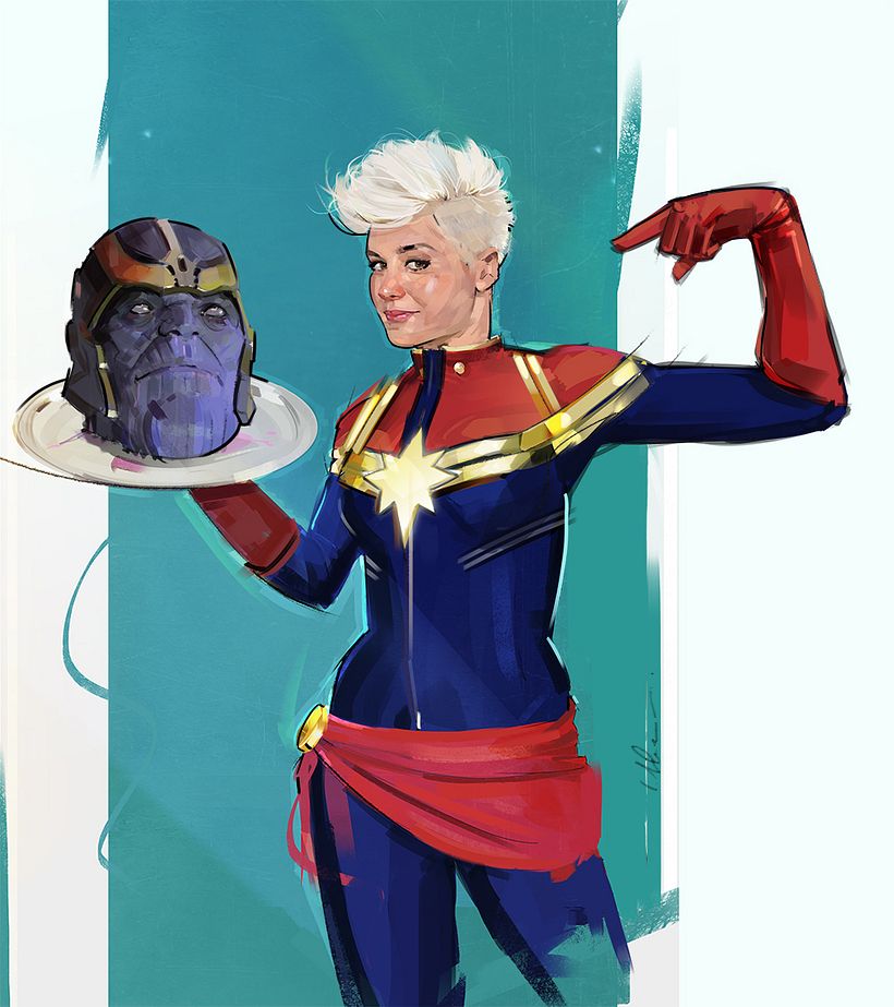 Final image: Thanos vs. Captain Marvel (we must continue with other projects)