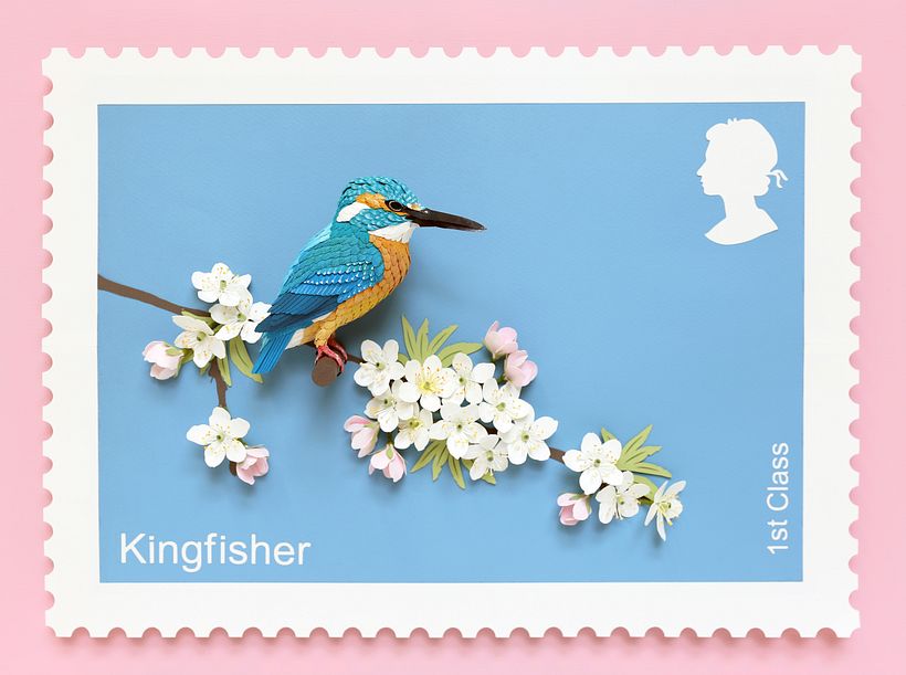 Kingfisher postage stamp.  0