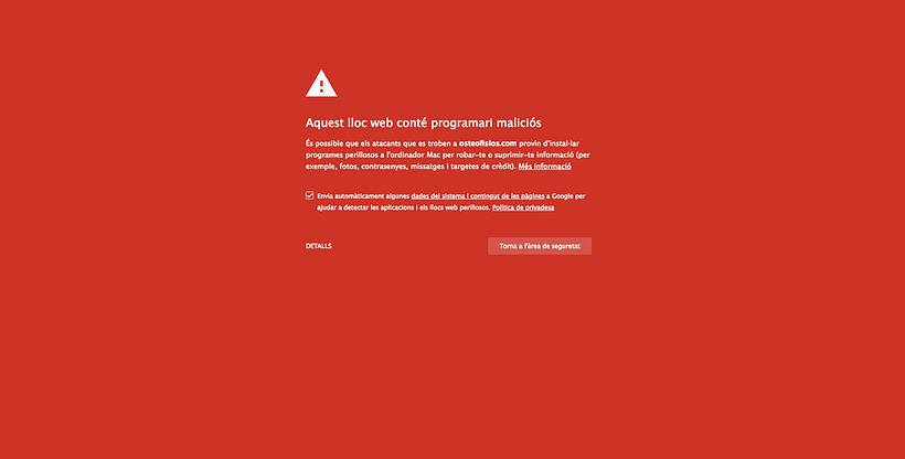 Error de seguridad - software malicioso 1
