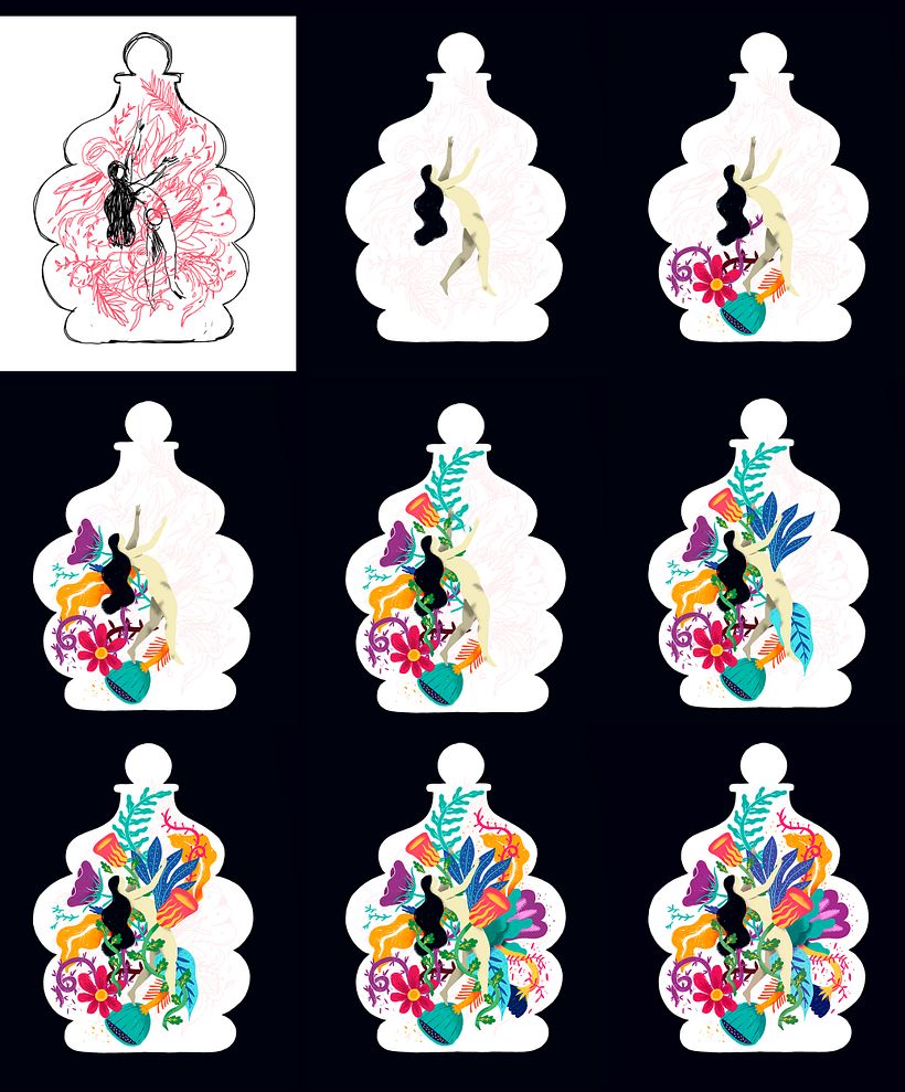 Perfume (book cover) + Proceso de trabajo 5