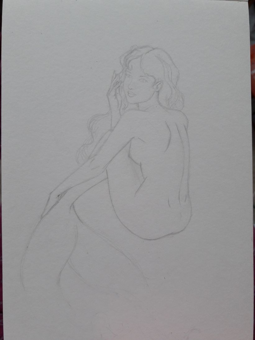 Sirena en acuarela para MerMay 2018 1