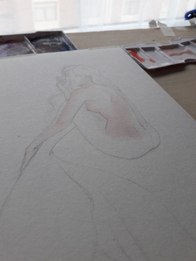 Sirena en acuarela para MerMay 2018 2