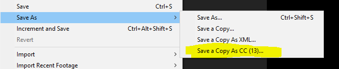 Exportar proyectos a versiones anteriores de After Effects 1