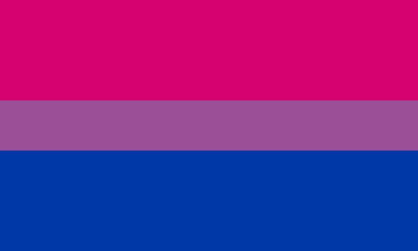 Representación de la bandera bisexual.