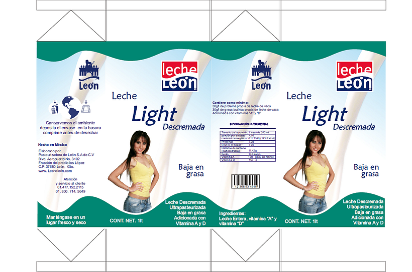 Leche León Envase y empaque 1