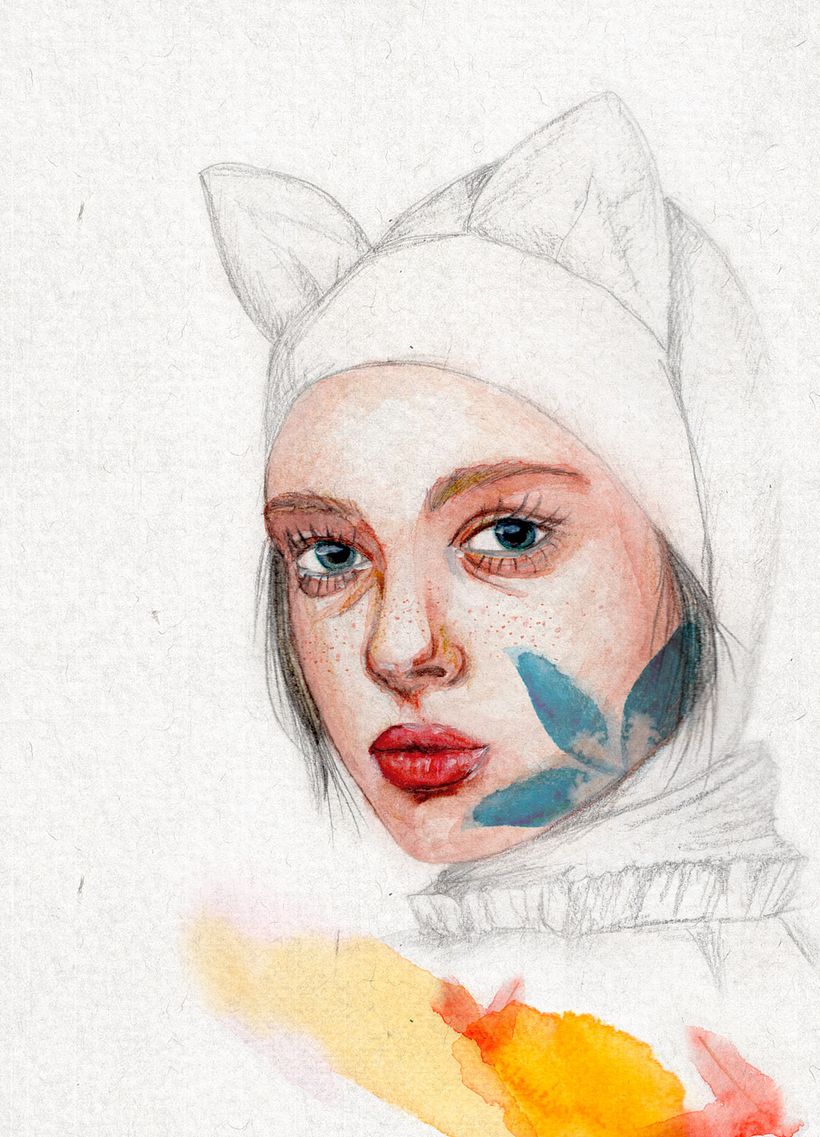 Mi Proyecto del curso: Retrato ilustrado en acuarela 5