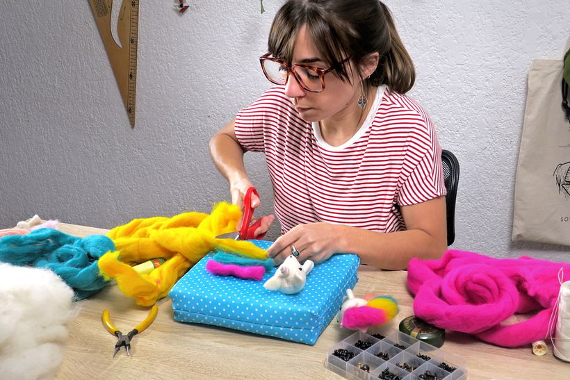 Projekty z mojego kursu filcowania igłowego na Domestika 7