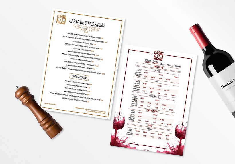 Cartas de menú para un restaurante -1